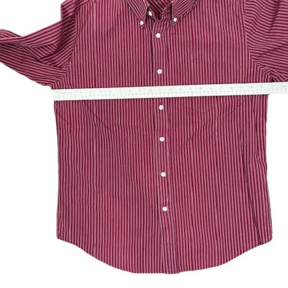 Dockers Men's Button Down Shirt Crimson Red Striped Size Medium - Picture 2 of 9